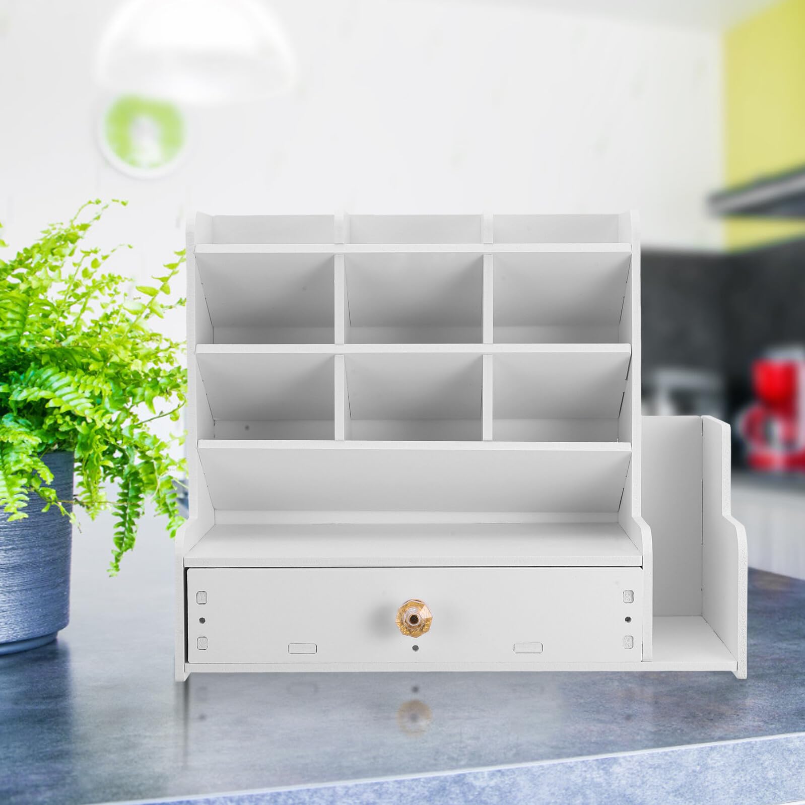Cabilock Portapenne da Scrivania Bianco 18-2 in Composito Legno Plastica