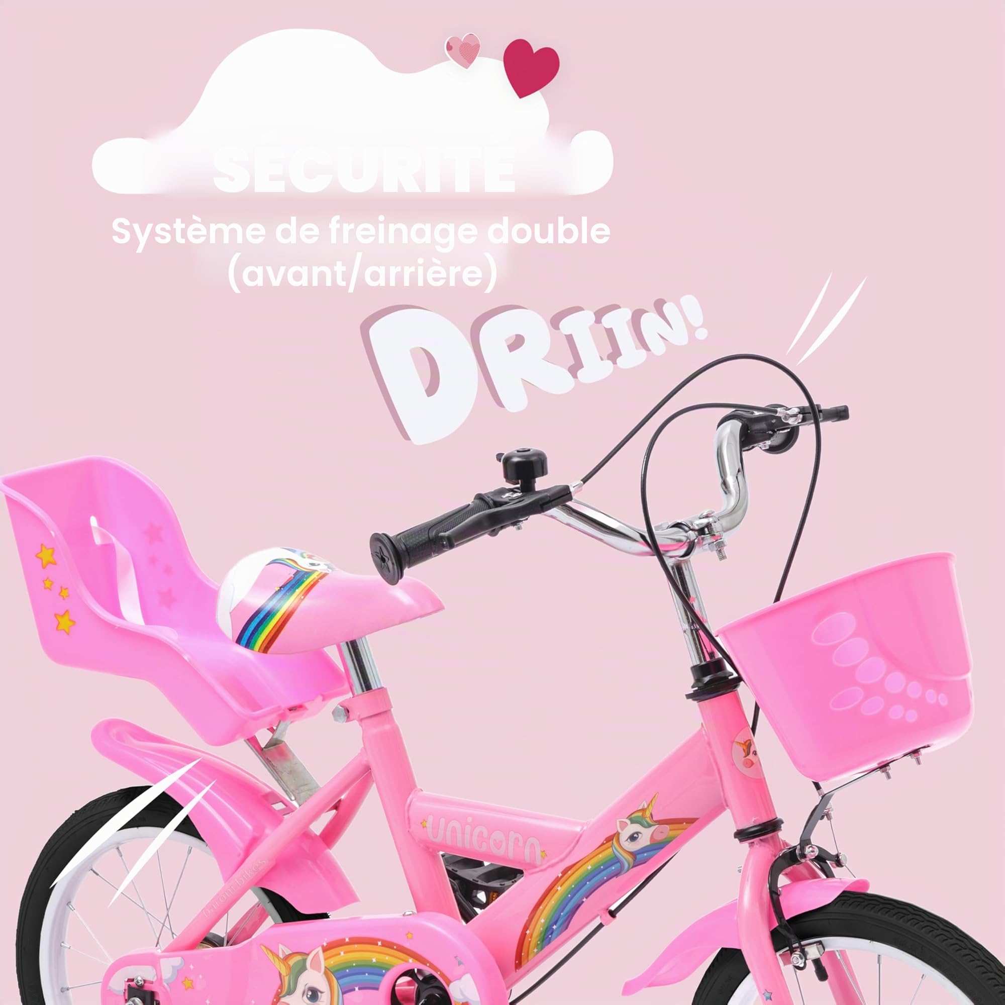 Baroni Toys Vélo de Sport Bleu pour Enfants 12 14 16 Pouces Acier