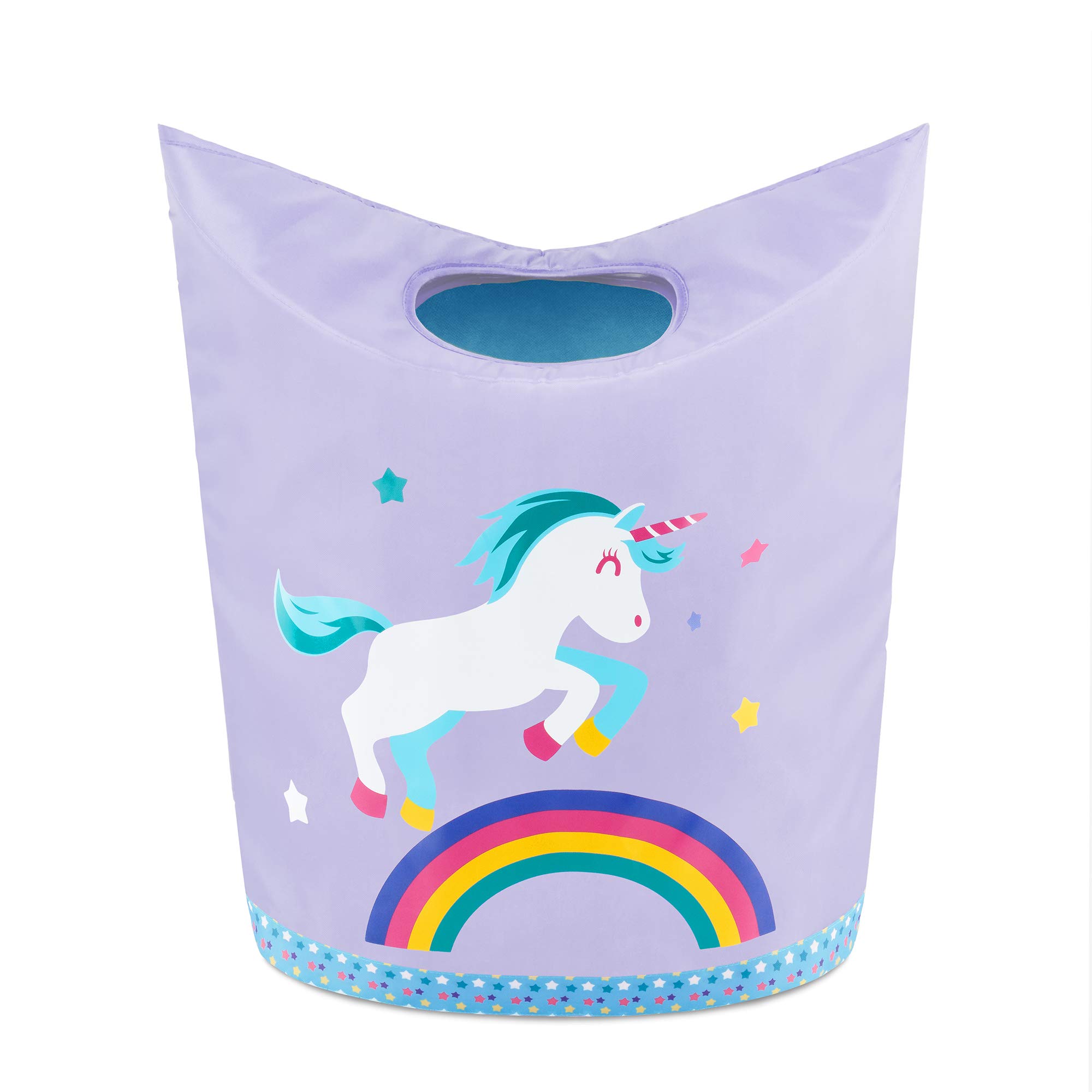 Laundry Hamper, Collapsible Dirty Clothes Basket, Pop Up Bin for Baby, Nursery, Boys and Girls Bedroom Decor (Unicorn)