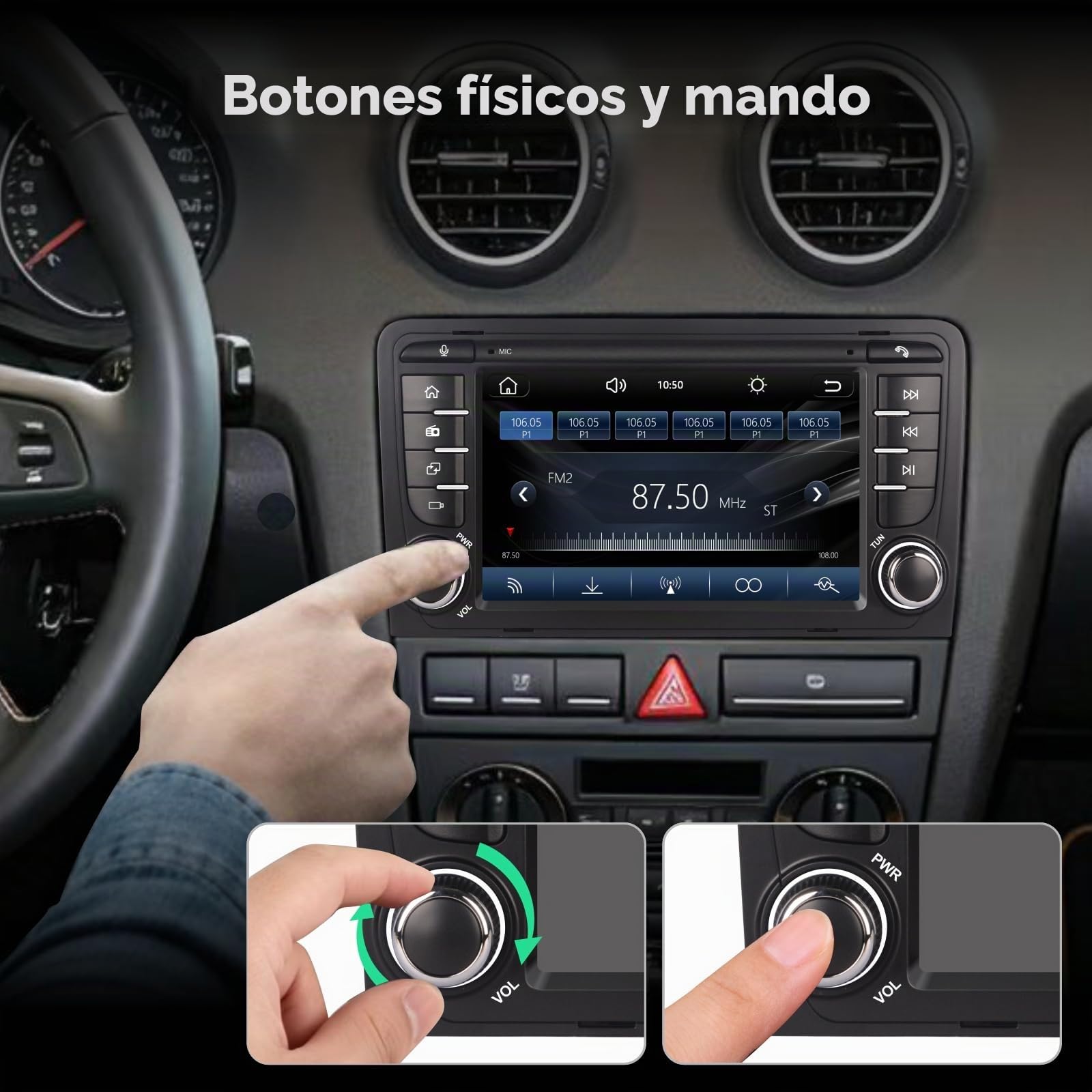 Radio de Coche Linux para Audi A3 S3 RS3 2003-2012 con CarPlay inalámbrico y Android Auto, Arranque en 2 Segundos, Controles físicos, Sonido de Calidad OEM, Puerto Quadlock Plug & Play