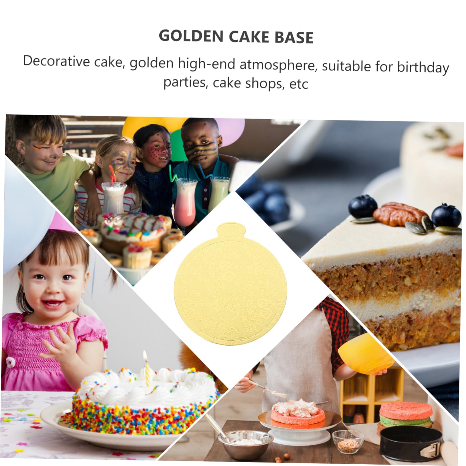 Cabilock Simple Elegant Cake Serving Trays 100pcs Round Cake Bases Gold Boards Corrugated Trays for Sale