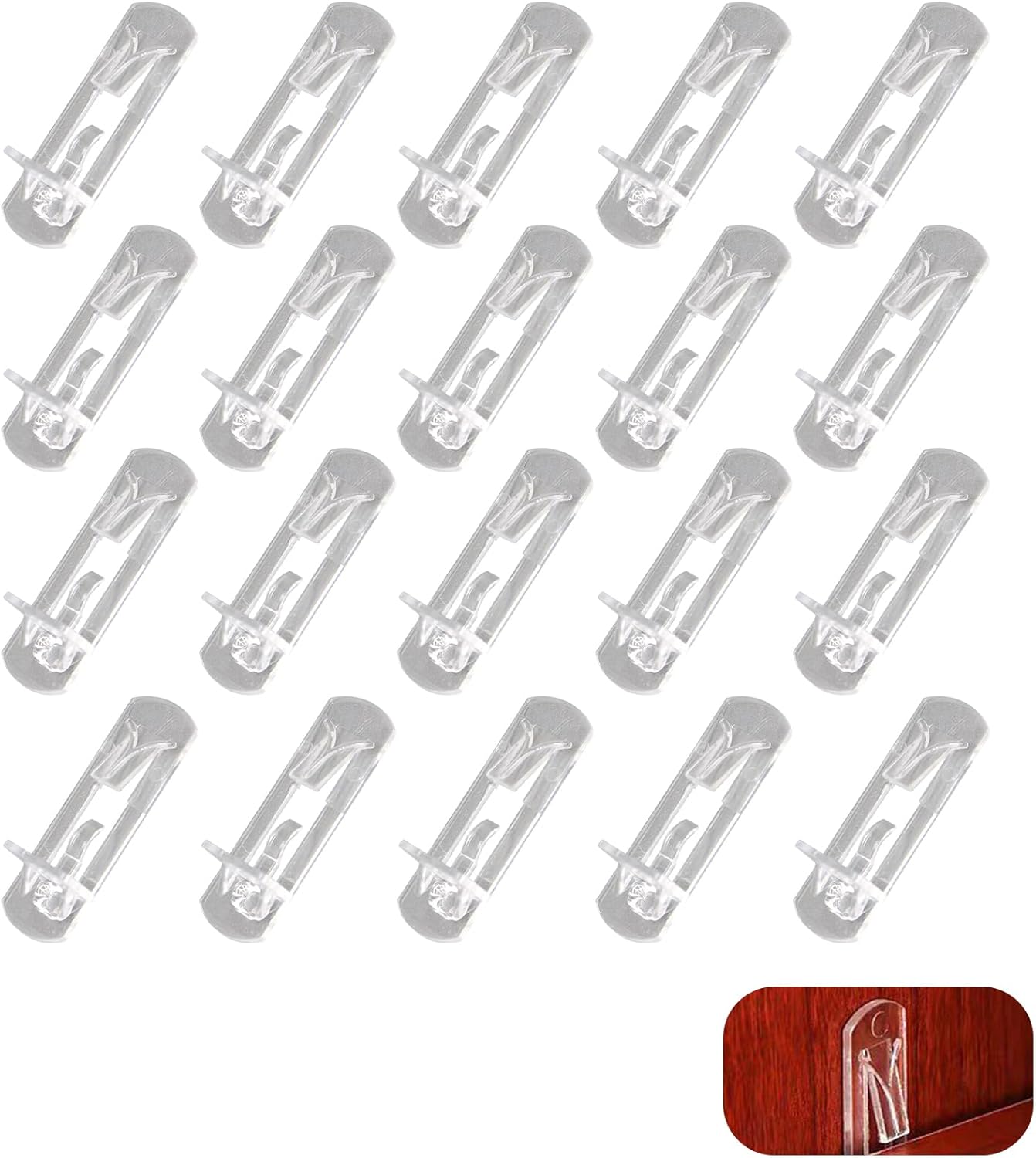 Ycfish 20Pcs Plastic Locking Shelf Pins, Shelf Clips Plastic