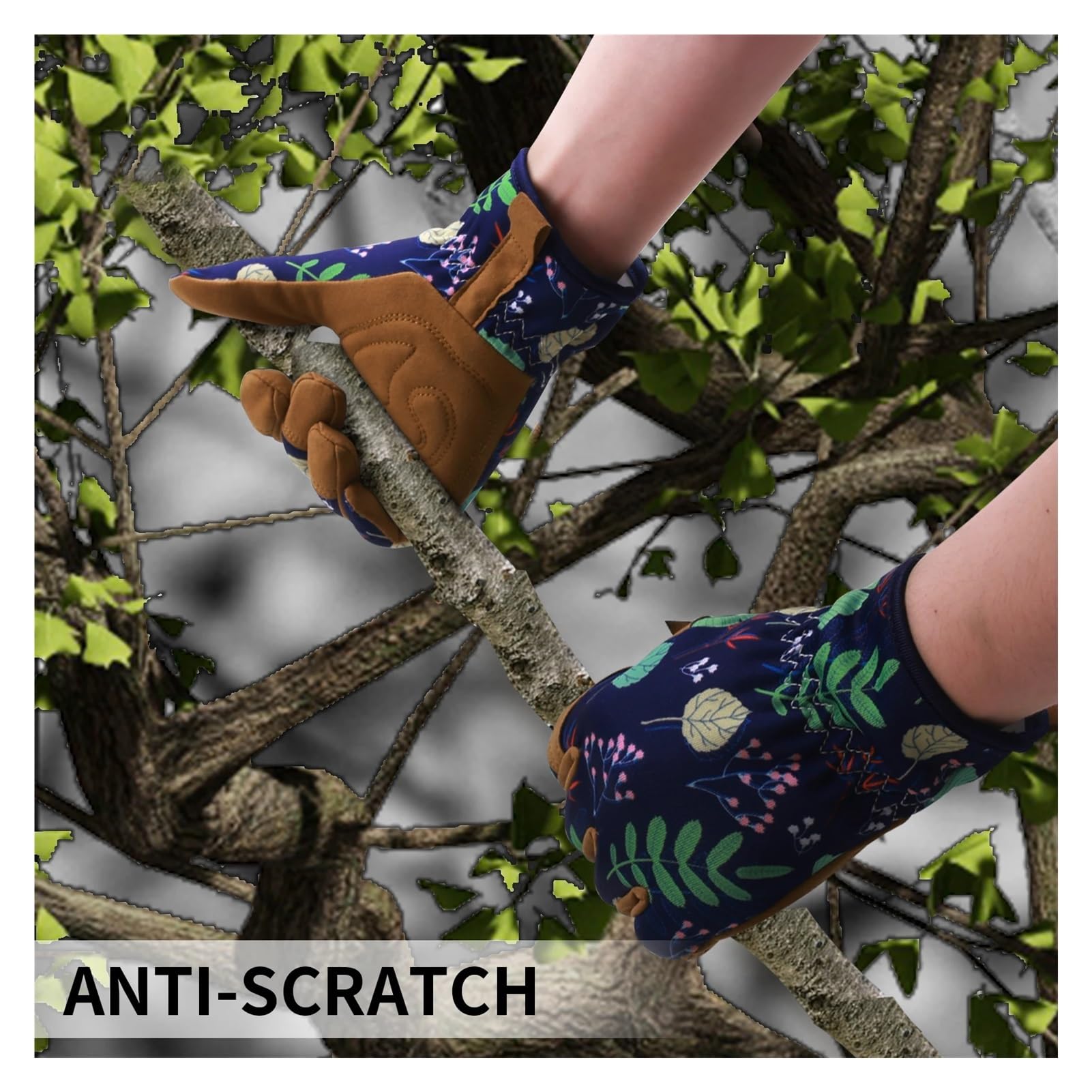 Gartenhandschuhe, Damen-Gartenhandschuhe aus Mikrofaser-Leder for Jäten, Graben, Pflanzen, Beschneiden, Arbeiten