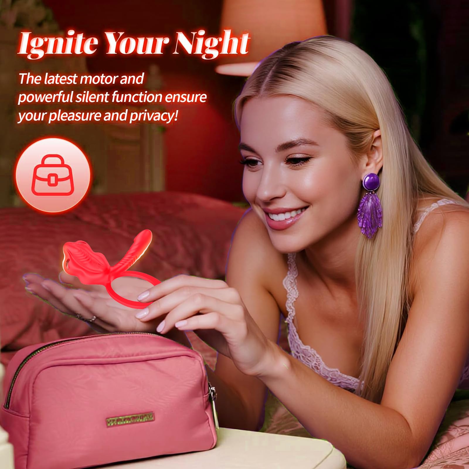 Juguetes Eróticos para Parejas, Anillo Vibrador Hombre y Mujer con Control Remoto, Estimulador Clítoris y Punto G, Bragas Vibradoras Discretas y Silencioso, 9 Modos Recargable USB