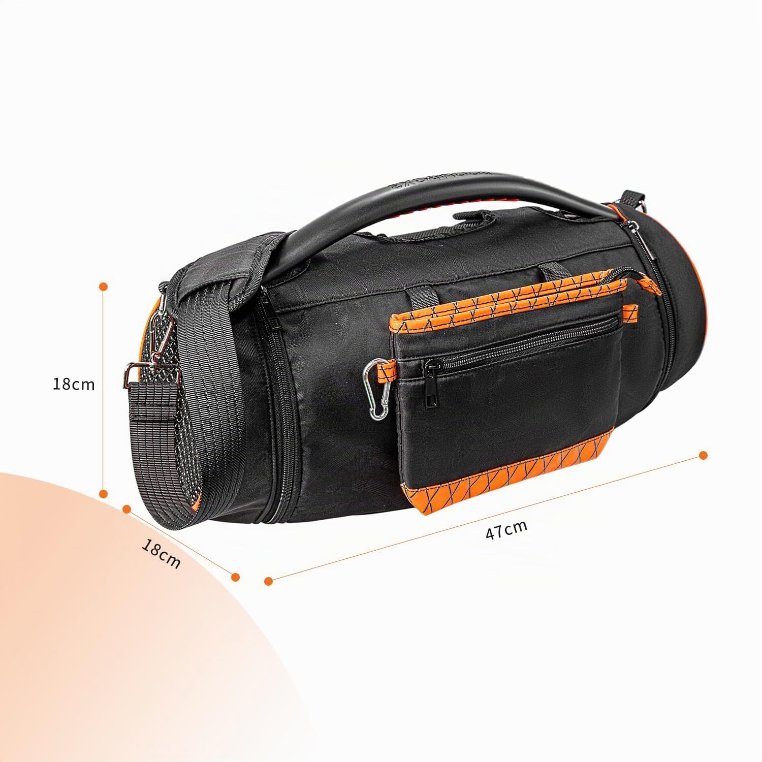 Estuche de Transporte Funda de Viaje Portátil Accesorios con Correa para JBL Boombox 2/Boombox 3/Boombox 3 WiFi Altavoz Bluetooth,Bolsa Adicional para Cargador,Negro