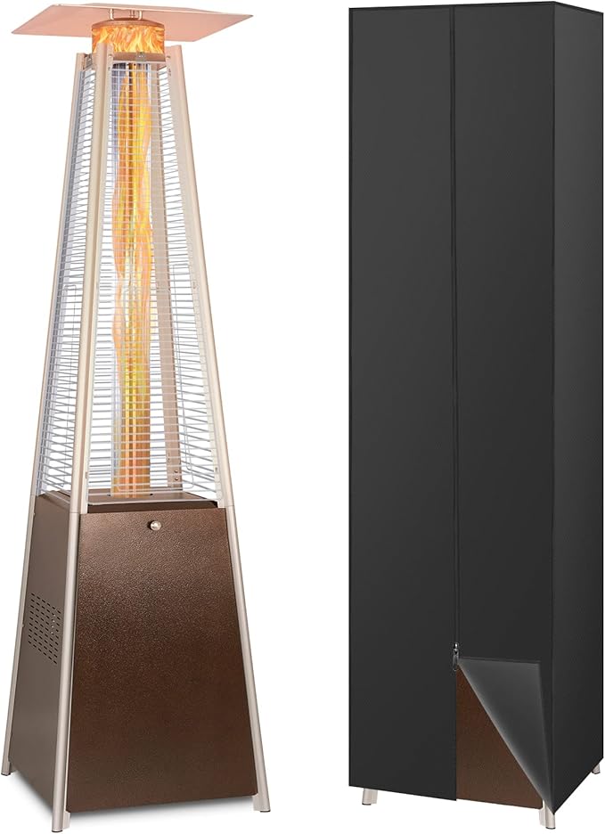 Hykolity Pyramid Patio Heater, 48000 BTU Glass Tube Propane