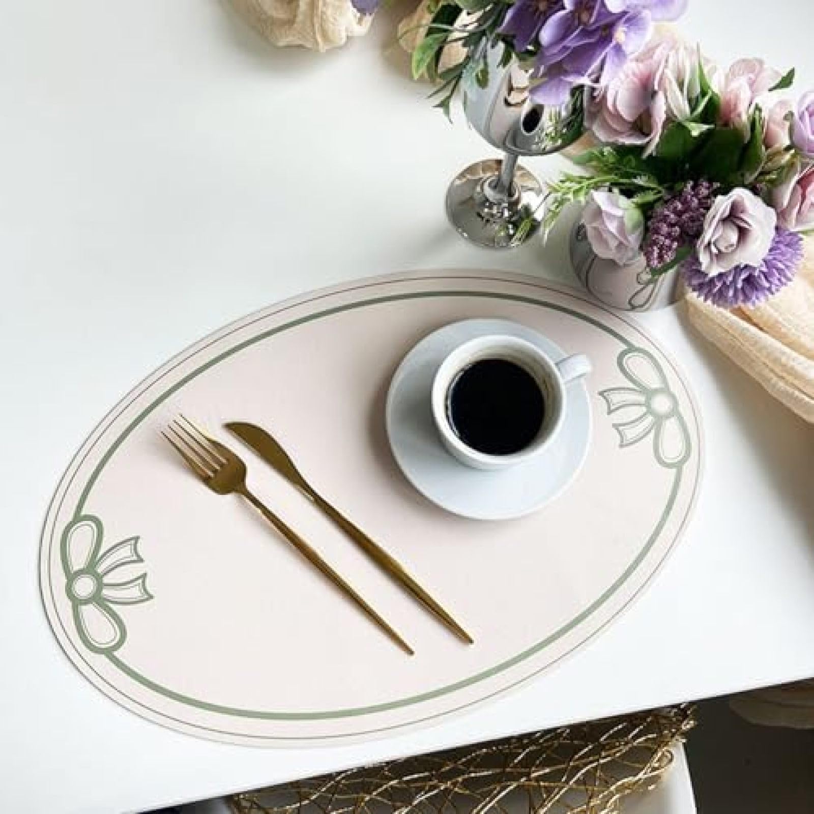 Set de table en cuir durable résistant à la chaleur chic lot de 6