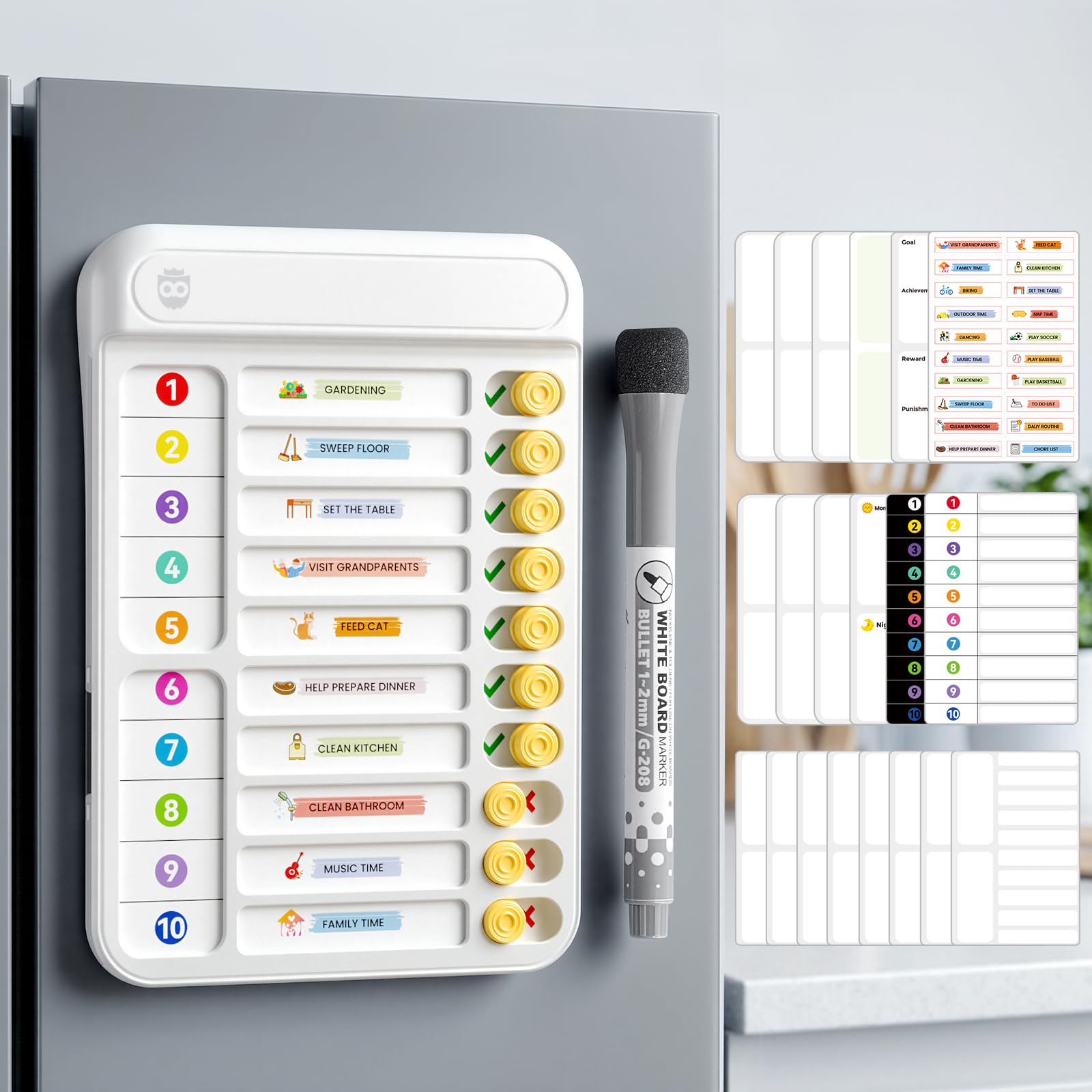 Chore Chart for Kids Checklist Planning Board with Sliders to Do List Board