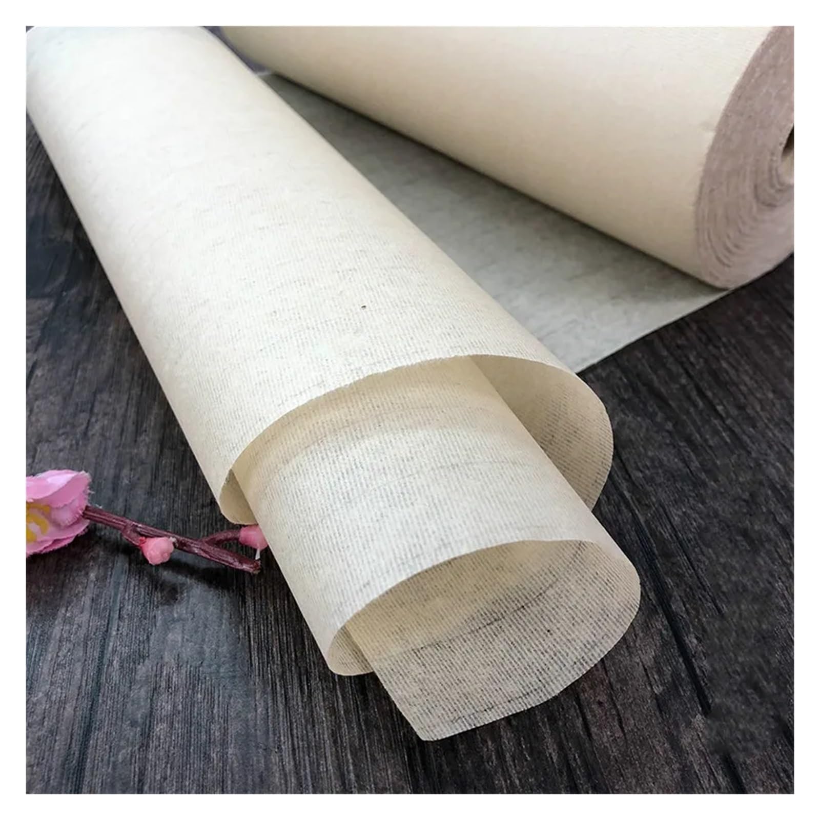 MIUYTRN 20m 50m 100m zwijany papier Xuan chińska kaligrafia malarstwo Papel Arroz półdojrzały papier Xuan ultracienki przezroczysty papier ryżowy cuicui(Half ripe xuan paper,0.34x100m)