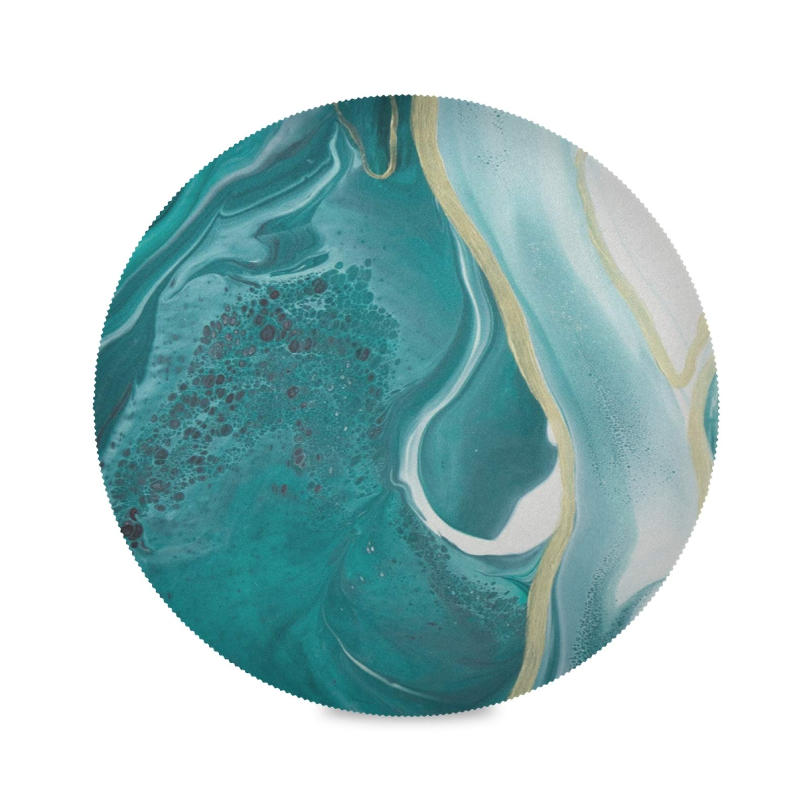 Nature Marble Stone Copper Scratches Round Placemats for Dining Table Mats Set of 4, Washable Place Mats for Kitchen Table