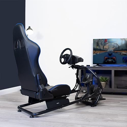 Miniatura 2 de VIVO Racing Simulator Cockpit with Wheel Stand, Gear Mount, Chair and Frame Only, Fits Logitech, Thrustmaster, Fanatec, Compatible with Xbox One,