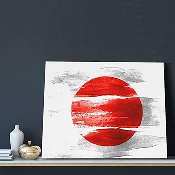Amazon.co.jp: DADABULIU アートパネル 絵画 太陽 赤 水墨画