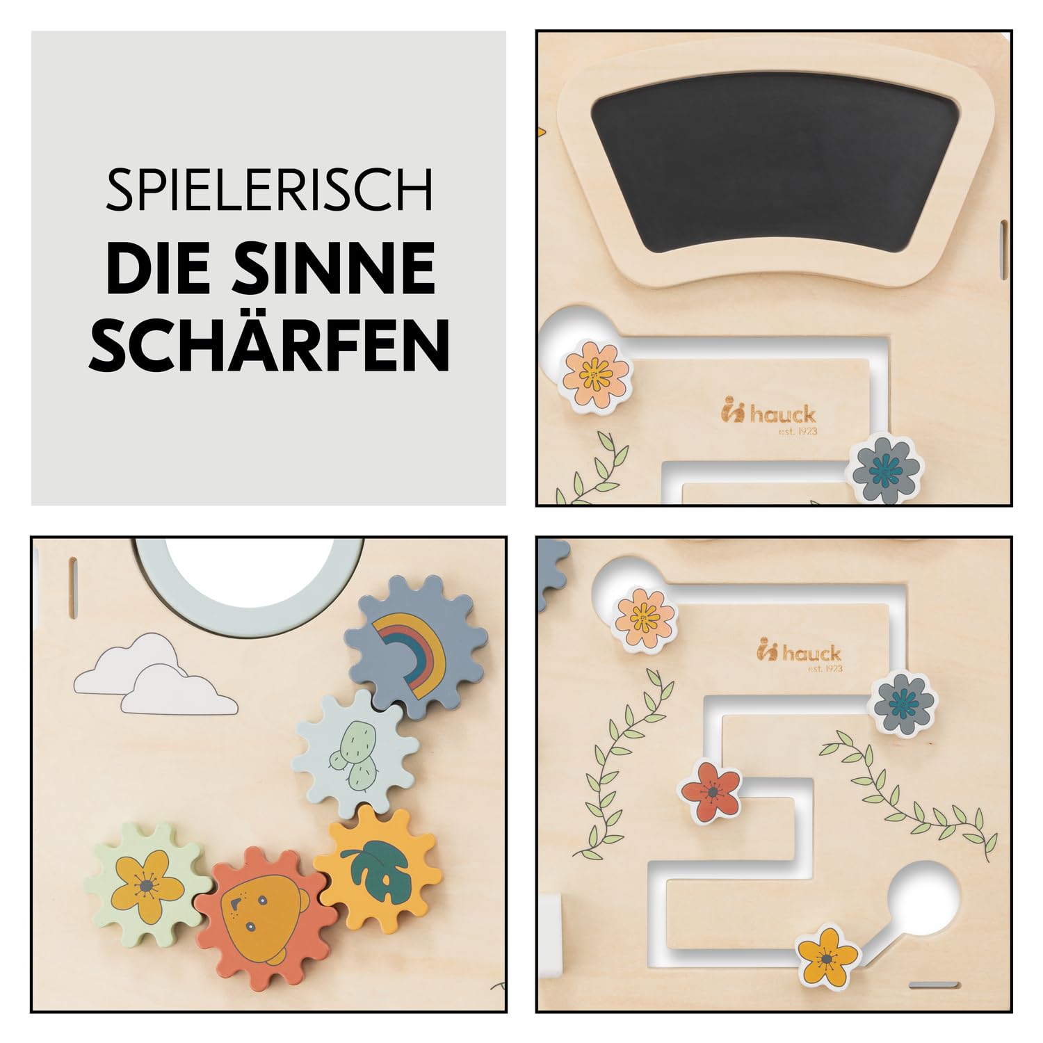 hauck Activity Board für Alpha+, Beta+, Arketa Hochstuhl, Spielen & Lernen ab 10 Monaten, FSC Zertifiziertes Holz, Schnelle Klettverschluss Befestigung