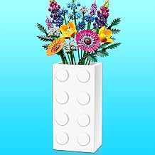 Vase for LEGO 10347 10280 10328 Flowers, for Lego Flower Bouquet Building Set,Display Stand for LegoRoses Cherry Blossom Sunflower Tulips Daffodils Lotus-Gift for Lego Flowers Lovervase only-White