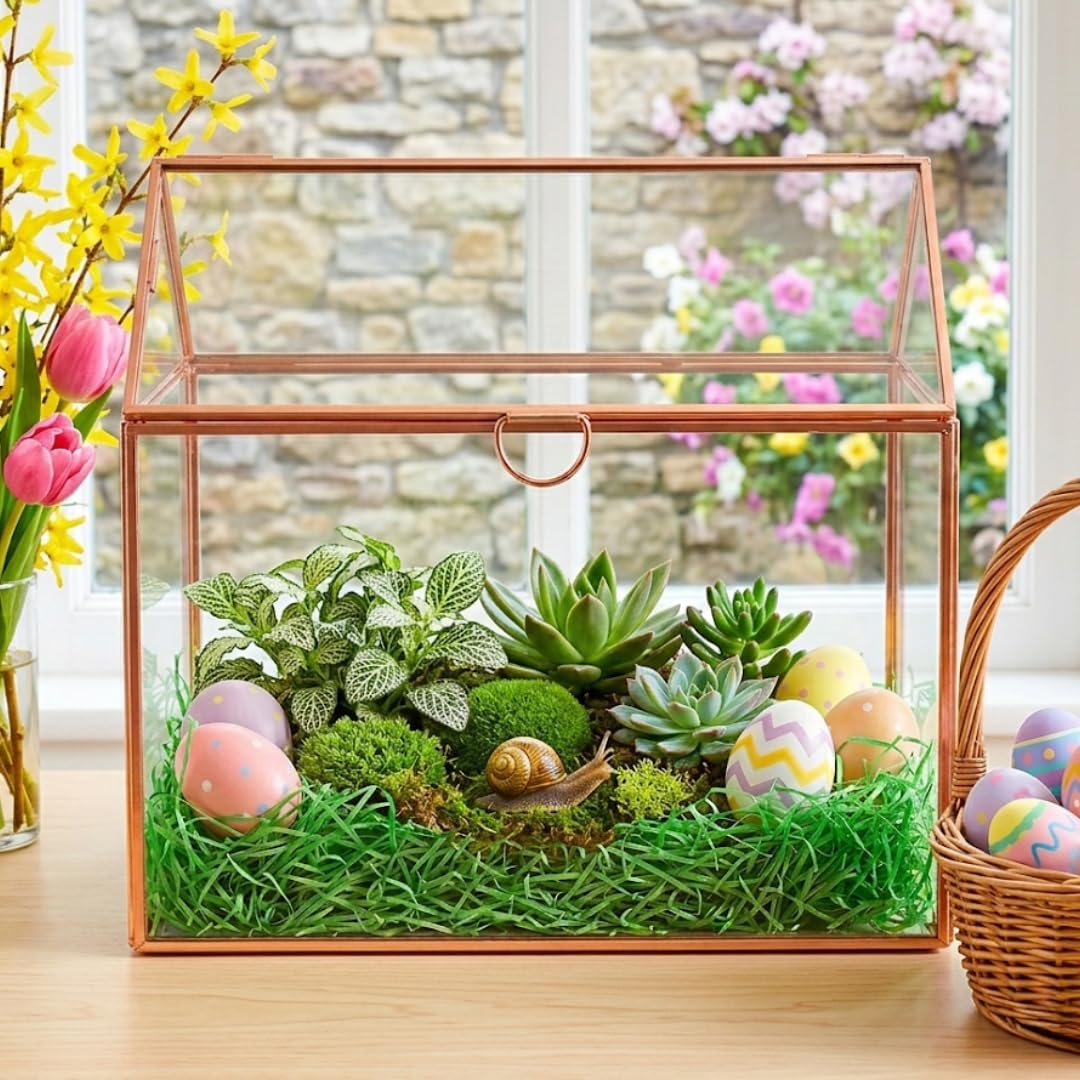 Amazon.com: D'Eco Glass House Centerpiece (10x6x8)- Tabletop