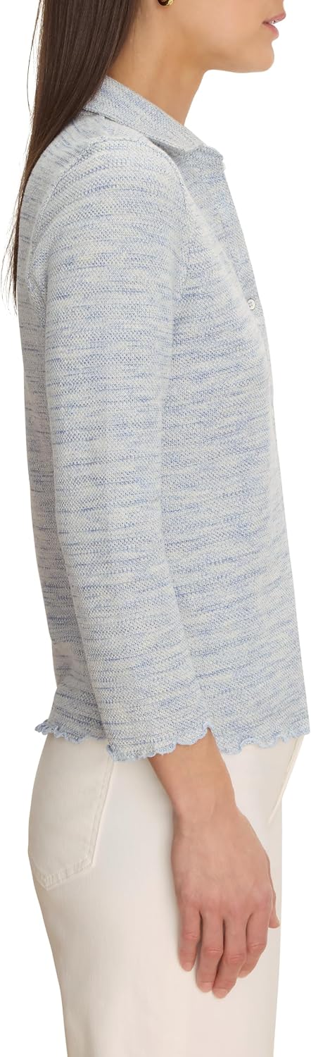 NIC+ZOE NZT Elbow Sleeve Spacedye Polo