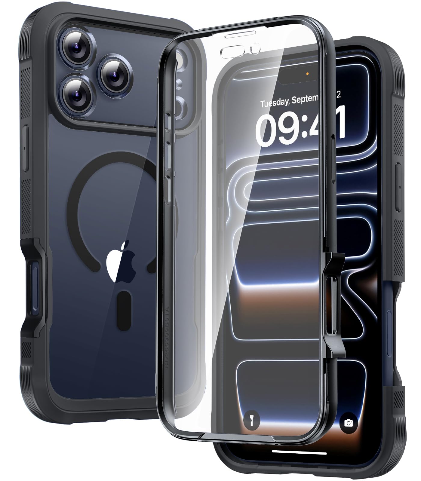 Diaclara für iPhone 17 Pro Hülle mit MagSafe, Militärschutz 360 Grad Vollschutz Schutzhülle mit integrierter Displayschutzfolie und Kameraschutz, Handyhülle Case für iPhone 17 Pro 6,3