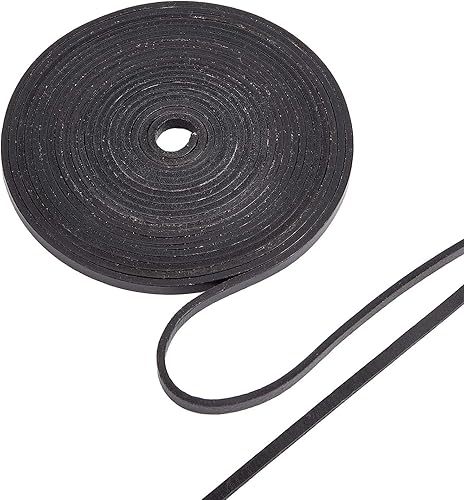 GORGECRAFT Cordón de cuero genuino de 5.5 yardas de ancho de 0.24 pulgadas de ancho, cuerda plana de piel de vacuno de una sola cara, rollo de disponible en Yaxa Peru