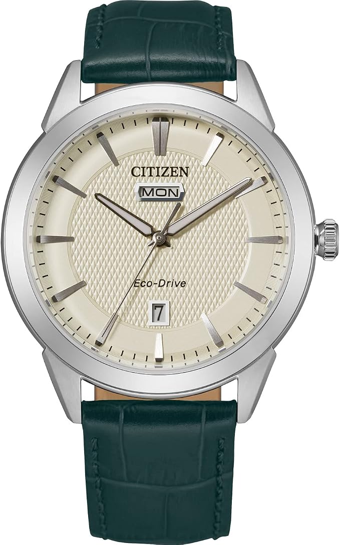 Amazon.com: Citizen Men's Corso Stainless Steel Eco-Drive Watch with  Leather Strap, Green : Clothing, Shoes \u0026 Jewelry