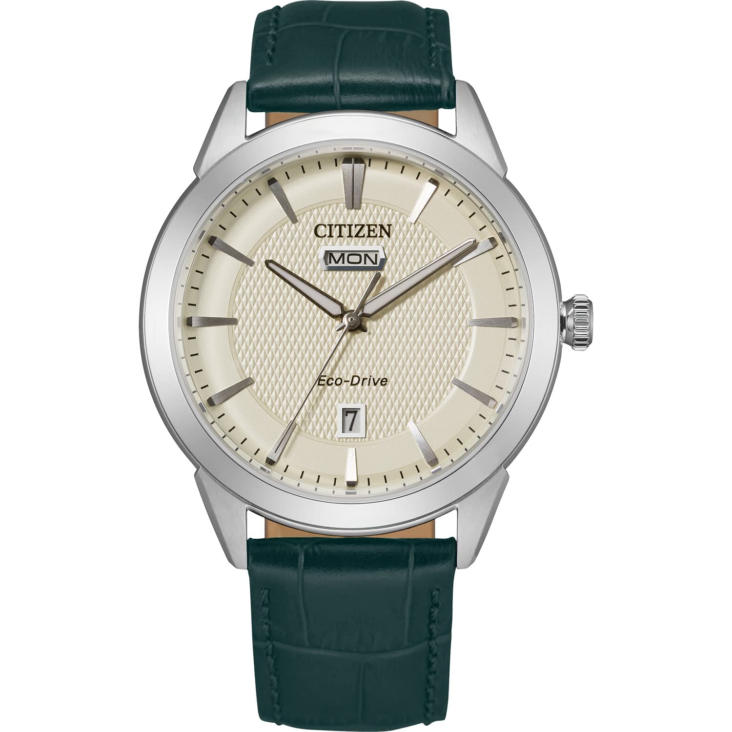 Citizen Men's Corso Stainless Steel Eco-Drive Watch with Leather Strap