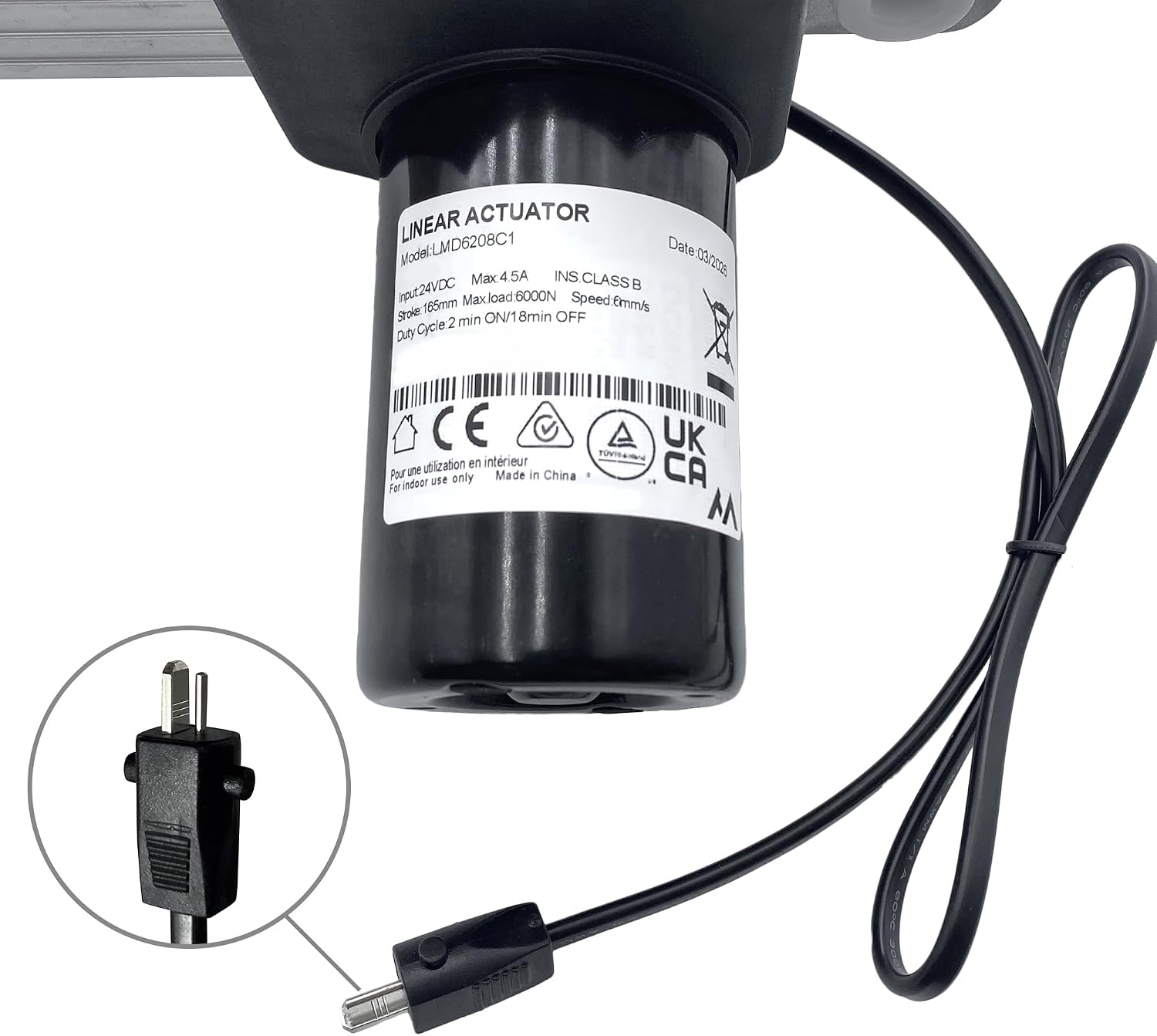 Fruhdi Power Recliner Actuator Replacing Motor Model LMD6208C1 Replacement for Electric Sofa Lift Chairs