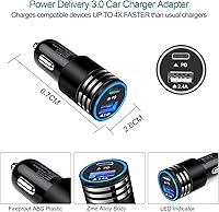 Vista 5 de Cargador de coche de carga rápida 30 W USB C adaptador de coche, cable tipo C a C para Google Pixel 10a 10 Pro XL/Fold 9 Pro, 8a 8 7a 7 6a 6 5 4a 3a