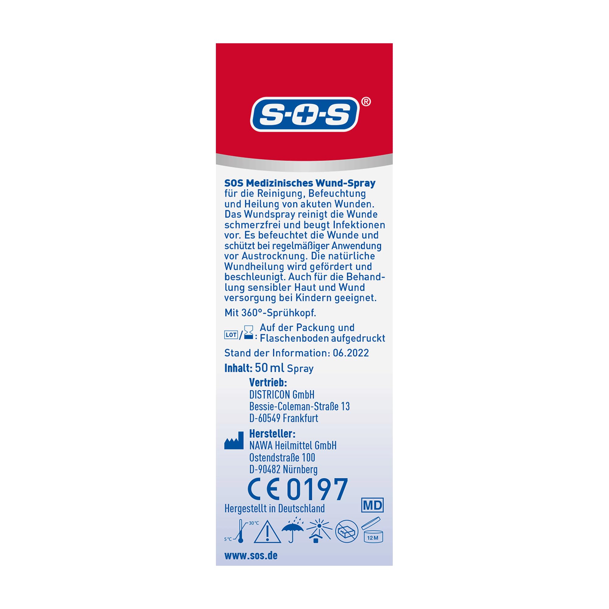 SOS Medizinisches Wund-Spray (8 x 50 ml) - zur schonenden Wundreinigung bei akuten Verletzungen - beschleunigt die Wundheilung und reduziert die Schwellung - zur schnellen Wundversorgung