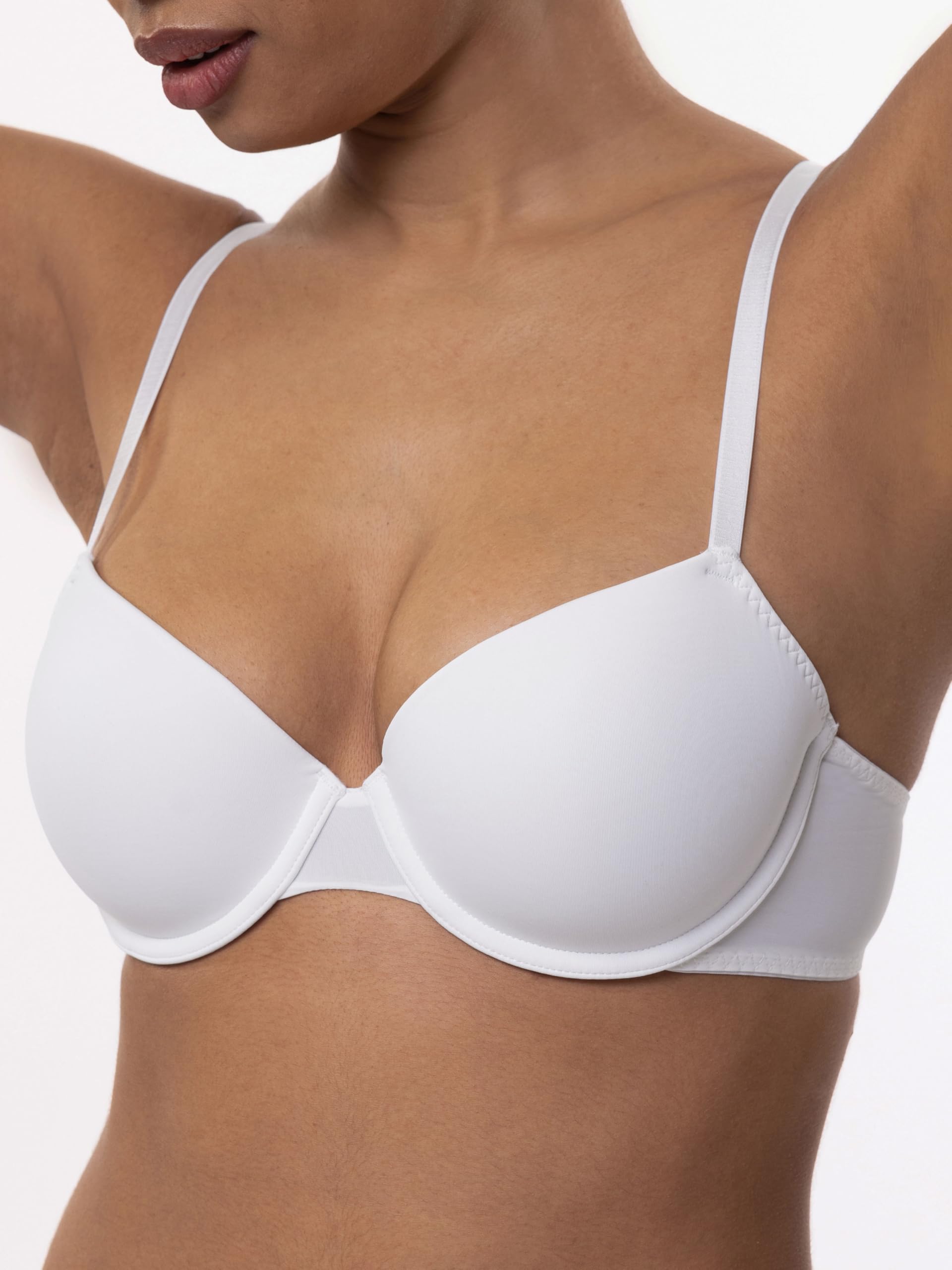 Dorina Comfort T-Shirt BH, 3/4-Schale Damen Leicht Gepolsterter Gestreift Bügel-BH, 2er-Pack, LOUISE/ECO-2PP, Schwarz Beige Rosa Elfenbein