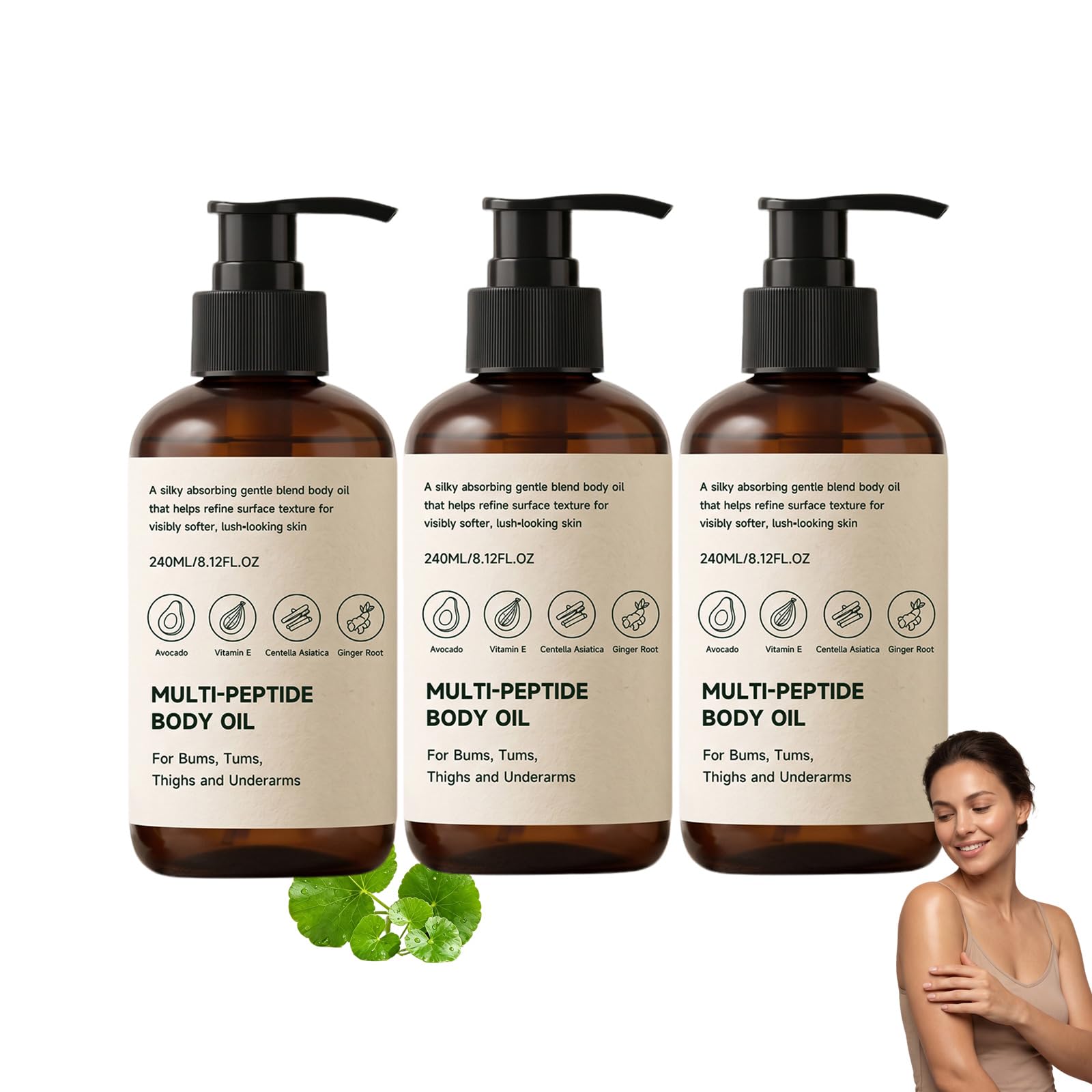 Multi-Peptid-Körperöl, straffende & nährende Hautpflege, 240ml (3pcs)