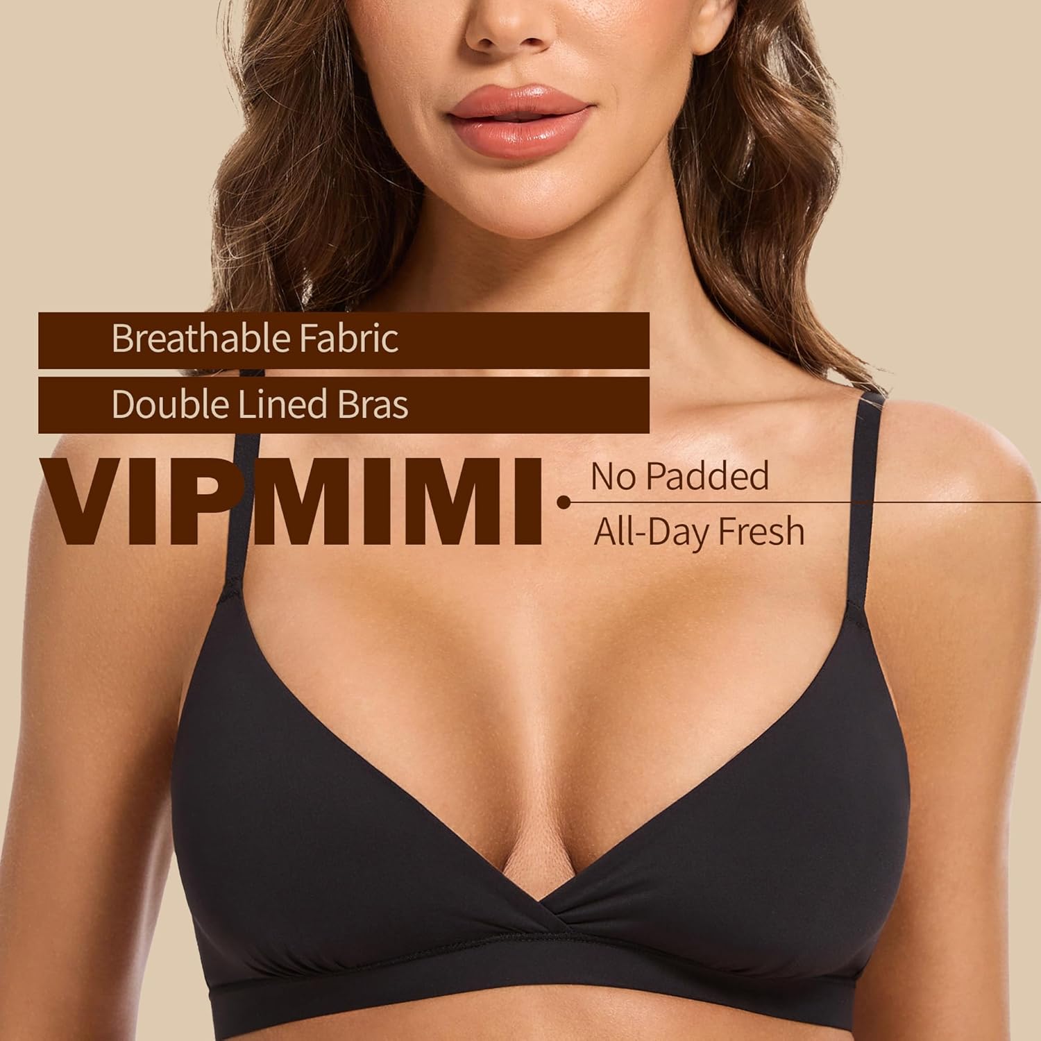 Women's Triangle Bralette Plunge Unlined Seamless Bra No Underwire Sexy Comfortable T-Shirt Everyday Bra - Image 5