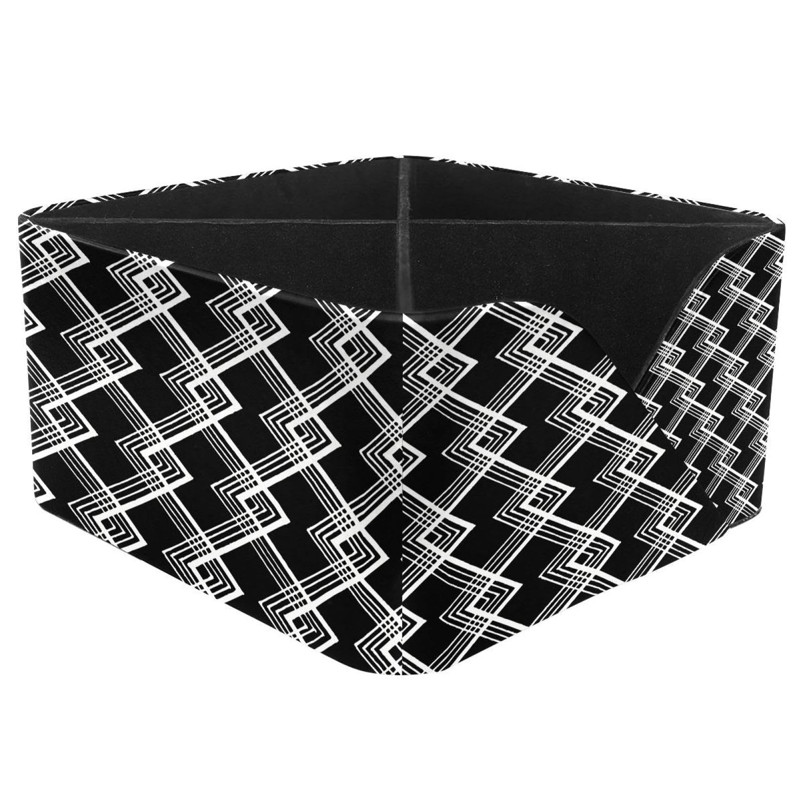 KengjuTesu Cool Geometry Diamond Desktop Organizer Pen Holder, Rectangular Pencil Cup for Office, Study and Makeup Stations