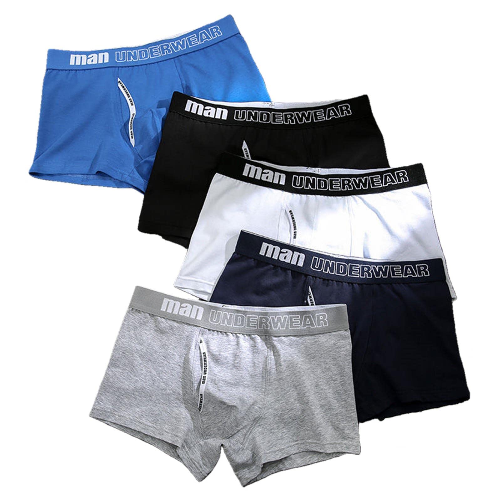 Mutande Uomo Pantaloncini del Pugile del Pugile della Biancheria Intima degli Uomini del Pugile da 4 Pezzi