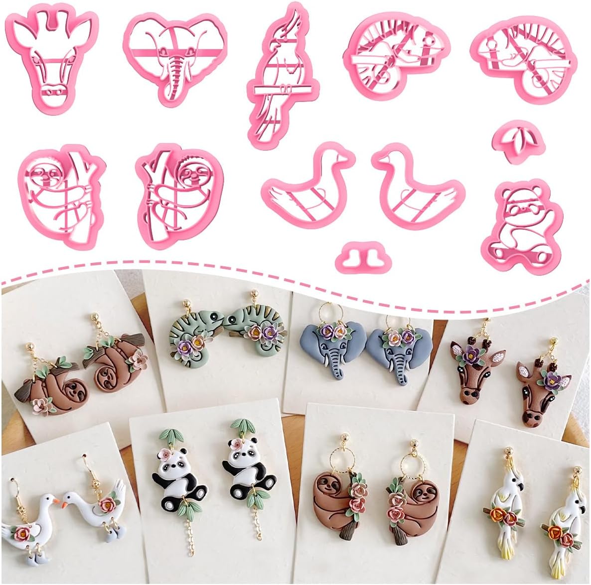 Keoker Animals Polymer Clay Cutters, 24 Shapes Ocean Animals Clay Earring Cutters for Polymer Clay Jewelry