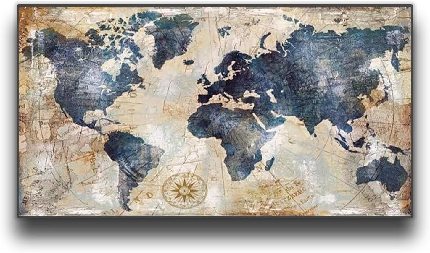 Diamond Art Map World Diamond Painting Kits for Adults Beginner,5D DIY Diamond Art Kits for Adults Full Square Drill Arts,Paint by Numbers Embroidery Kits Gem Art for Home Wall Decoration 24x48in q377