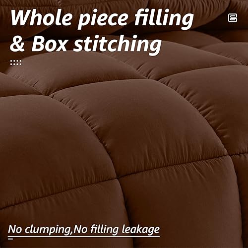 Miniatura 2 de HYLEORY Edredón de cama tamaño King para todas las estaciones, relleno de edredón acolchado alternativo con pestañas de esquina, cálido para