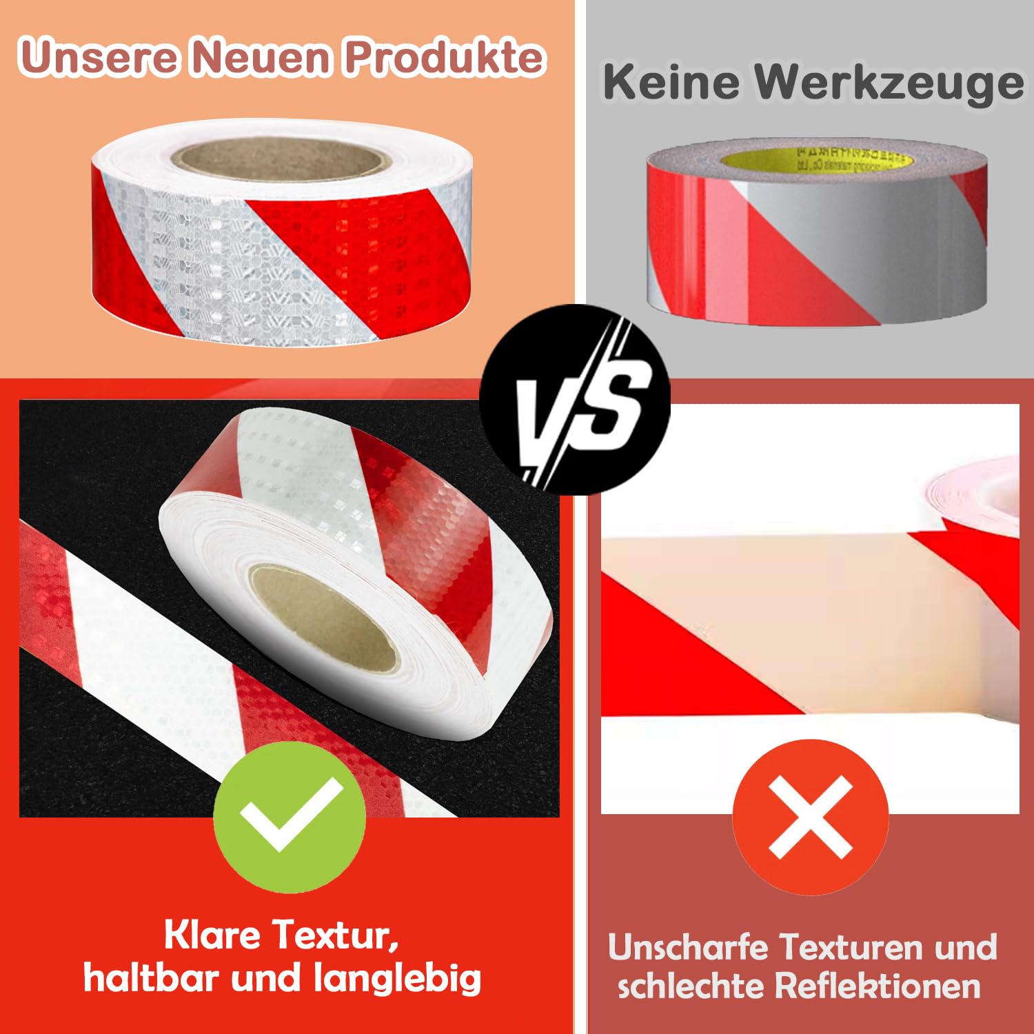 3M reflecterend tape rood/wit links 100mmx25mtr - Carel Lurvink B.V
