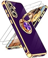 Vista 93 de LeYi para Funda de Teléfono Samsung Galaxy A13-5G: Protector de Pantalla de Vidrio Templado, Soporte Magnético Giratório de Anillo 360°, Borde Negro