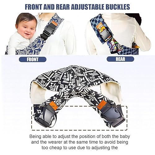 Miniatura 7 de Portabebés, portabebés, portabebés, portabebés, ajustable y antideslizante, para transportar de 10 a 30 libras (velero negro)