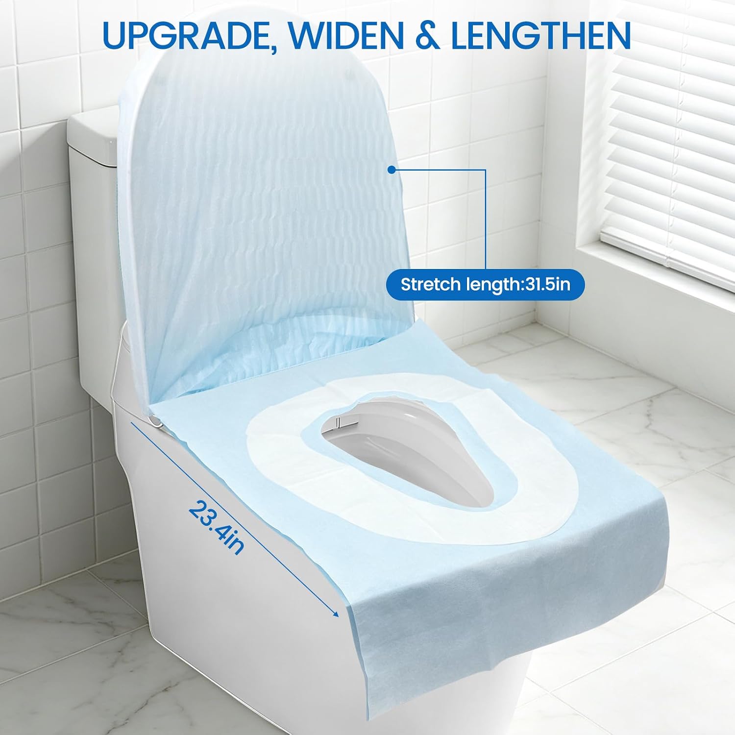6 Pack Disposable Toilet Seat Lid Covers Full Coverage Individually Wrapped