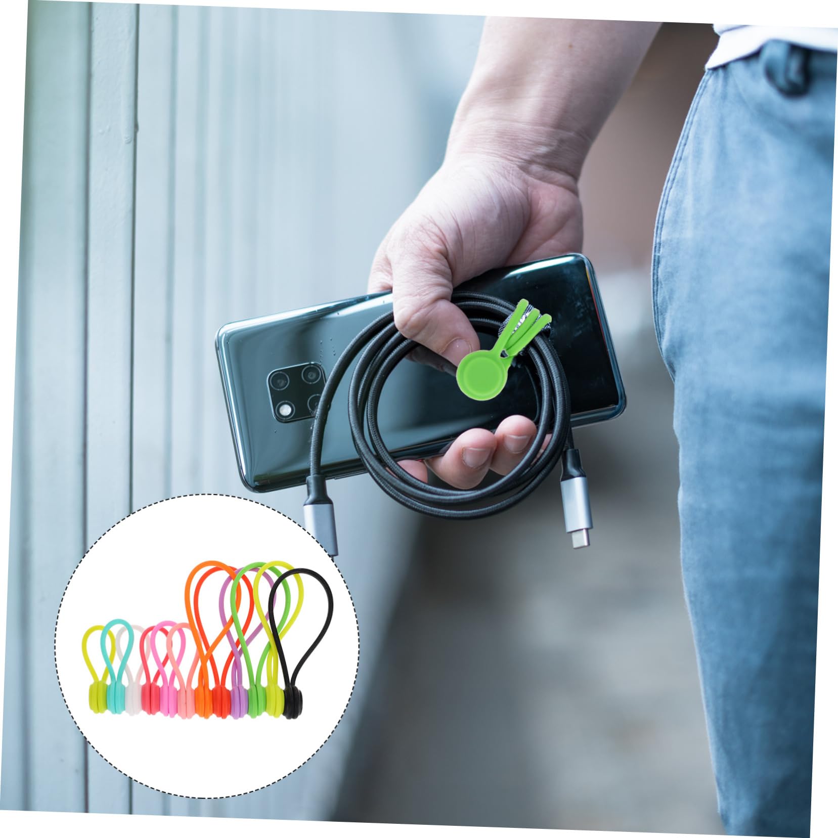 Mikikit 3 Set Di Cavi Dati Supporto Magnetico Avvolgicavo Usb Organizzatore Per Cavi Per Casa Auto Viaggio Supporto Magnetico Per Scrivania 12 Pezzi * 3