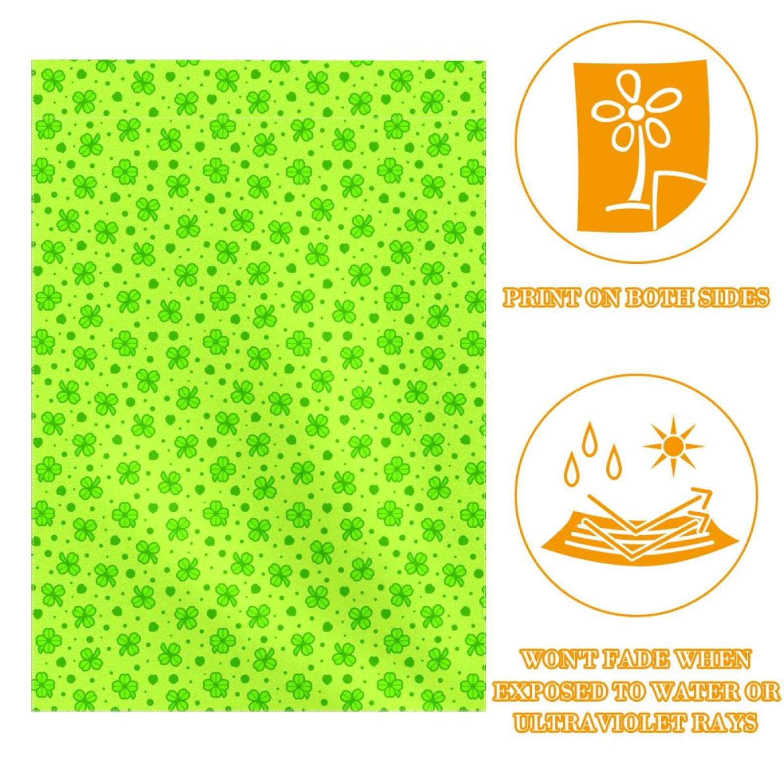 IWeeta Gartenflagge Vierblättriges Kleeblatt – 30,5x45,7 Cm, Doppelseitig, Wetterfest