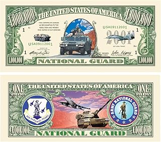 American Art Classics US National Guard Million Dollar Bill in Currency Holder