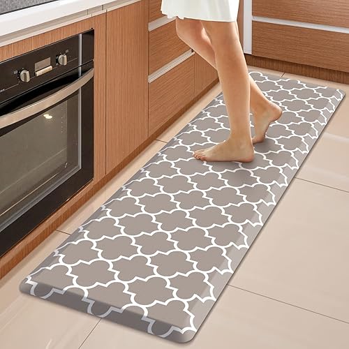 Miniatura 87 de WISELIFE Alfombra de Cocina Acolchada Antifatiga, 17.3" x 60", Alfombras de Cocina Antideslizantes Impermeables de PVC Resistente, Alfombra Rojo