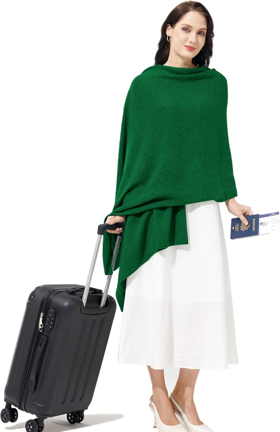 Luxury 100% Cashmere Wrap Soft Scarf Stole Knitted Shawl for Women Wayfarer Travel Extra Large 87"x28" - Image 2