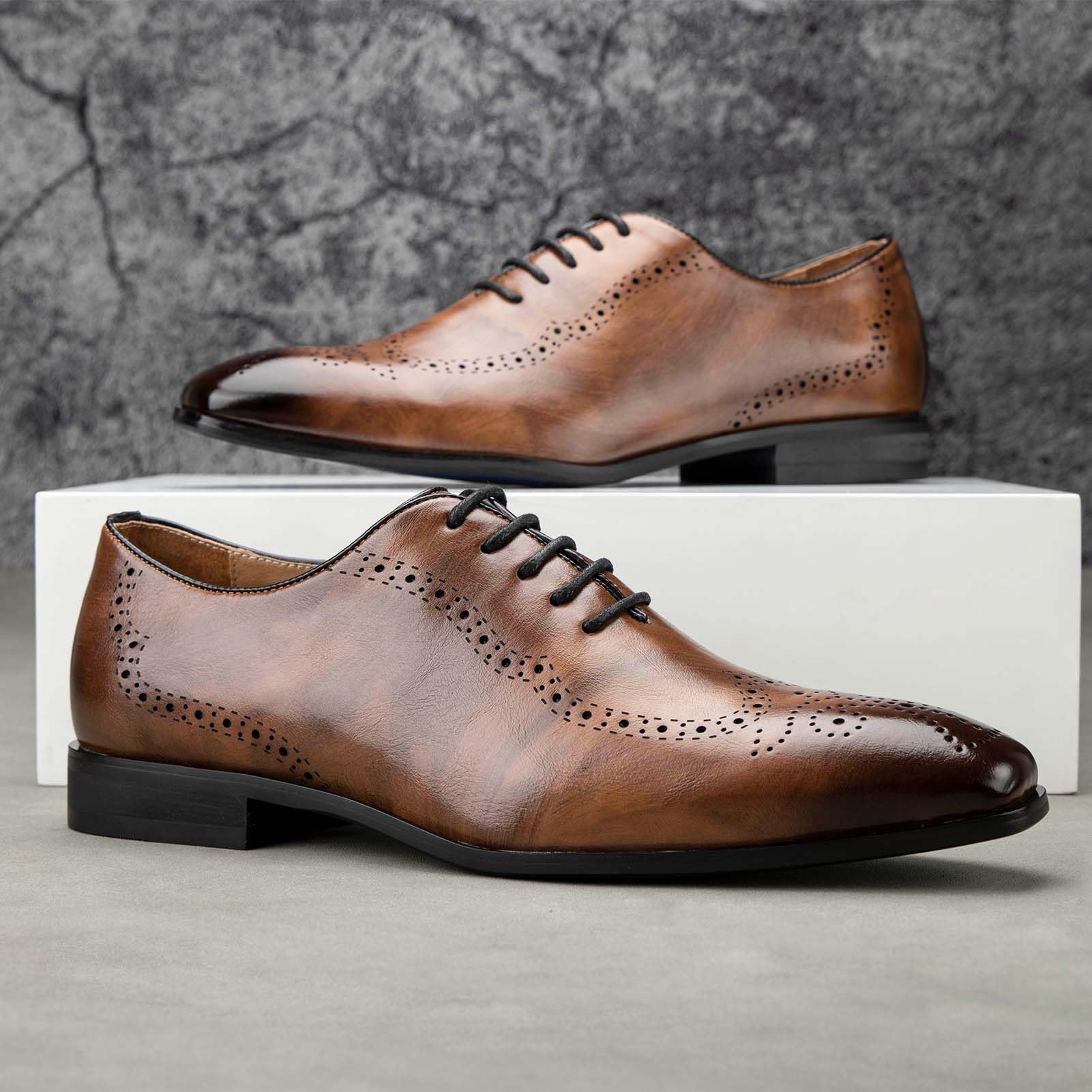 MEIJIANA Homme Oxfords Chaussure Homme Ville Cuir Business Chaussures à Lacets ete Chaussure Homme Mariage