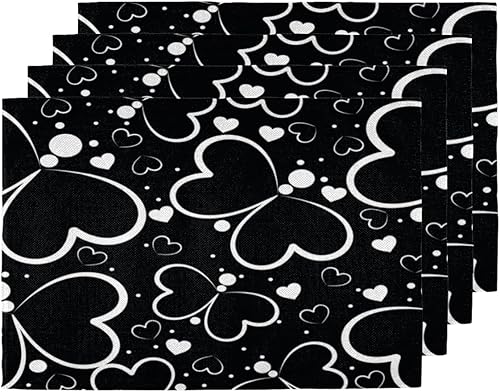 Butterfly Design Decor Placemats Set of 4 Table Mats Washable Placemat Waterproof Place Mats for Party Home Dining Table Decor 18x12 in