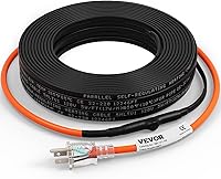Vista 20 de VEVOR Cable de calefacción de tubería autorregulable, cinta térmica de 3 pies y 5 W/pies para protección contra congelación de tuberías, cable