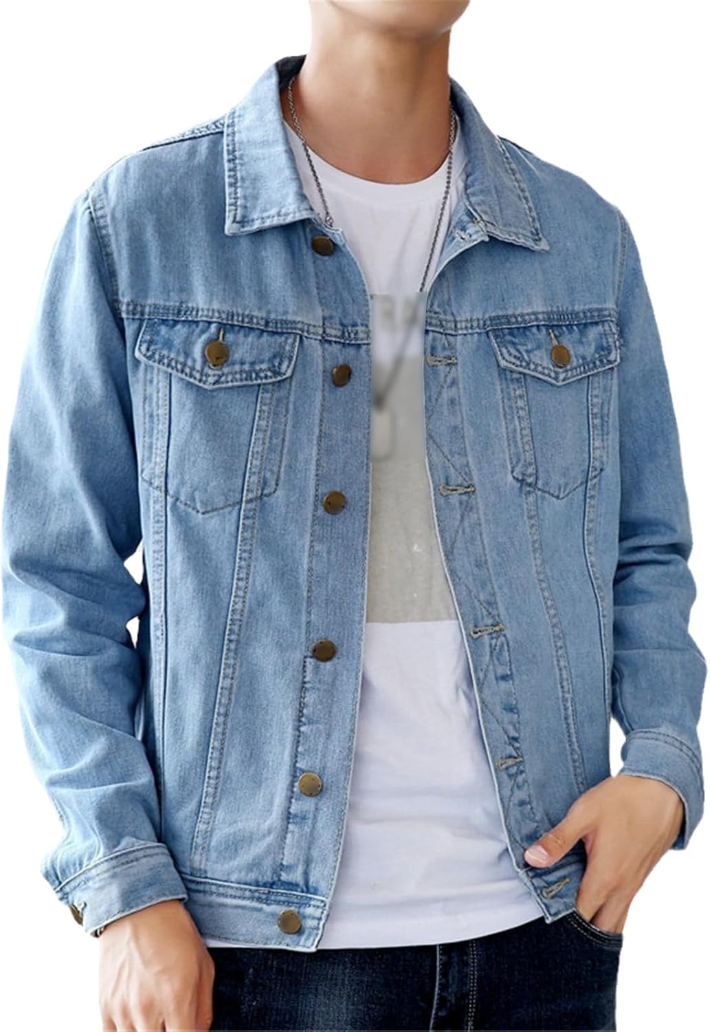 Spring Autumn Men's Denim Jackets Casual Streetwear Outerwear Solid Color Single Breasted Jean Jacket For Men