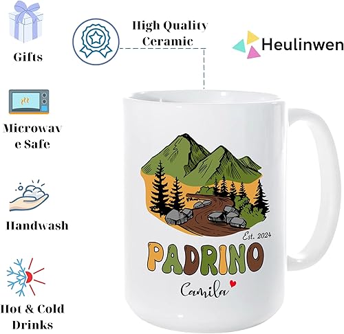 Miniatura 10 de Padrinos De Bautizo Propuesta Set 2 Tazas Café 11Oz, Quieres Ser Mis Padrinos De Bautizo, Quieres Ser Mi Madrina est 2024, Dios Padrinos Presenta