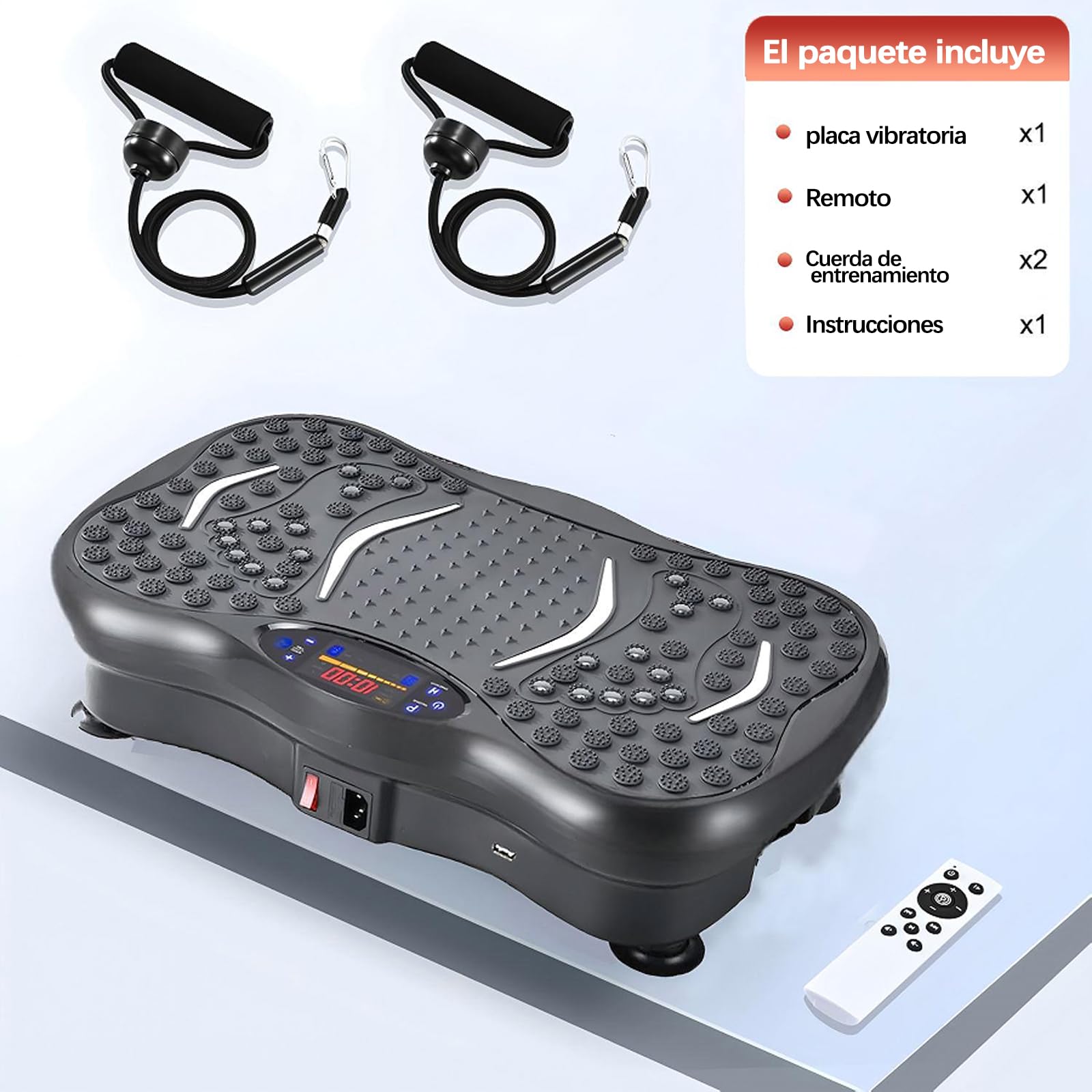 FITSUPPORT Plataforma Vibratoria, Plataforma De Placa de Vibración Mejorada 2025 para Drenaje Linfático, 120 Velocidades Ajustables con Capacidad De 450 Libras, Adecuada para Hombres y